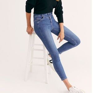 Free People Riley Seamed Skinny Jeans